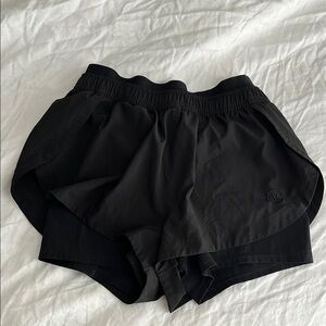 Vuori running shorts with spanx